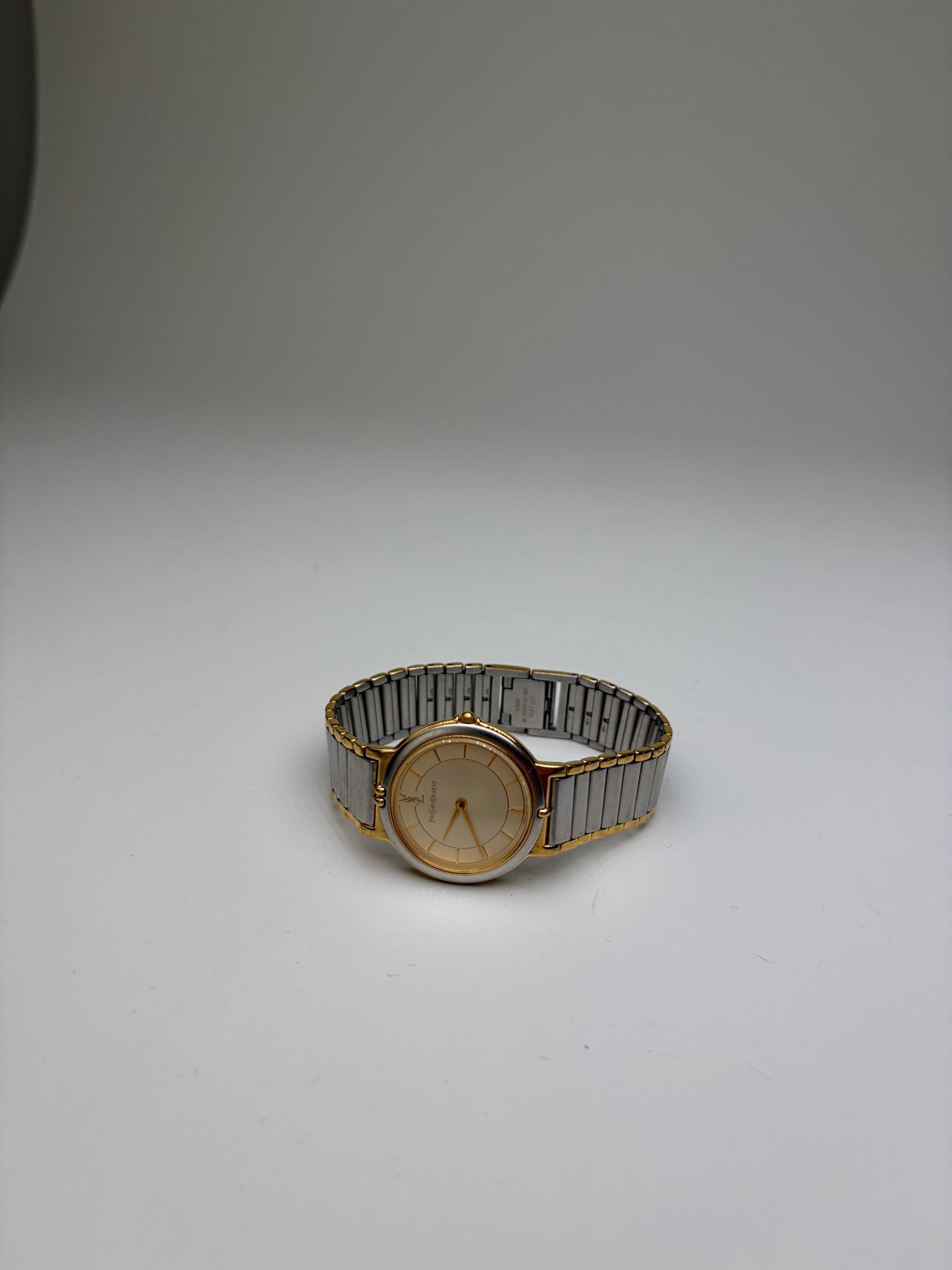 Vintage Yves Saint Laurent Quartz Bracelet Watch Gold Silver