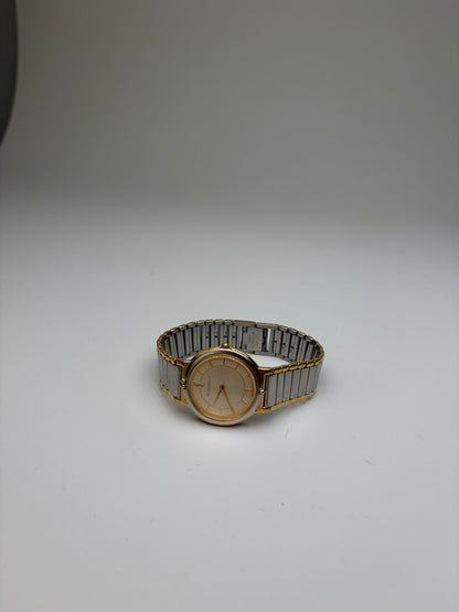 Vintage Yves Saint Laurent Quartz Bracelet Watch Gold Silver
