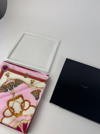 Vintage Celine Paris Scarf pink