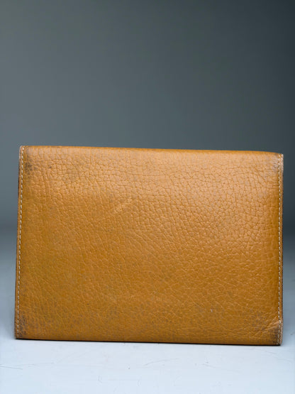 Vintage Loewe Grained Leather Bifold Wallet Honey Yellow Brown
