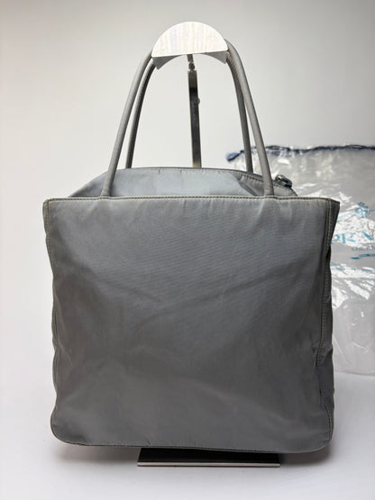 Vintage Prada Nylon Tote Grey Black