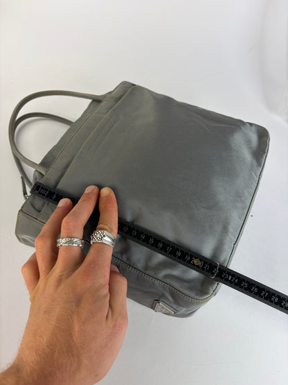 Vintage Prada Nylon Tote Grey Black