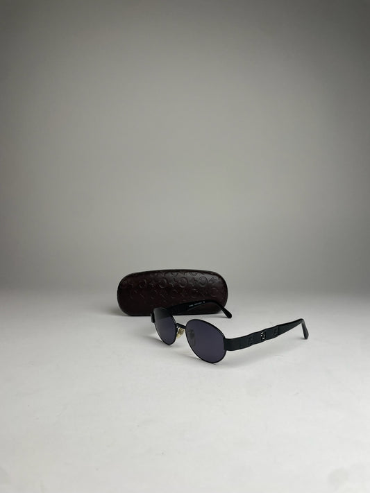 Vintage Fendi FF Metal Retro Sunglasses Black