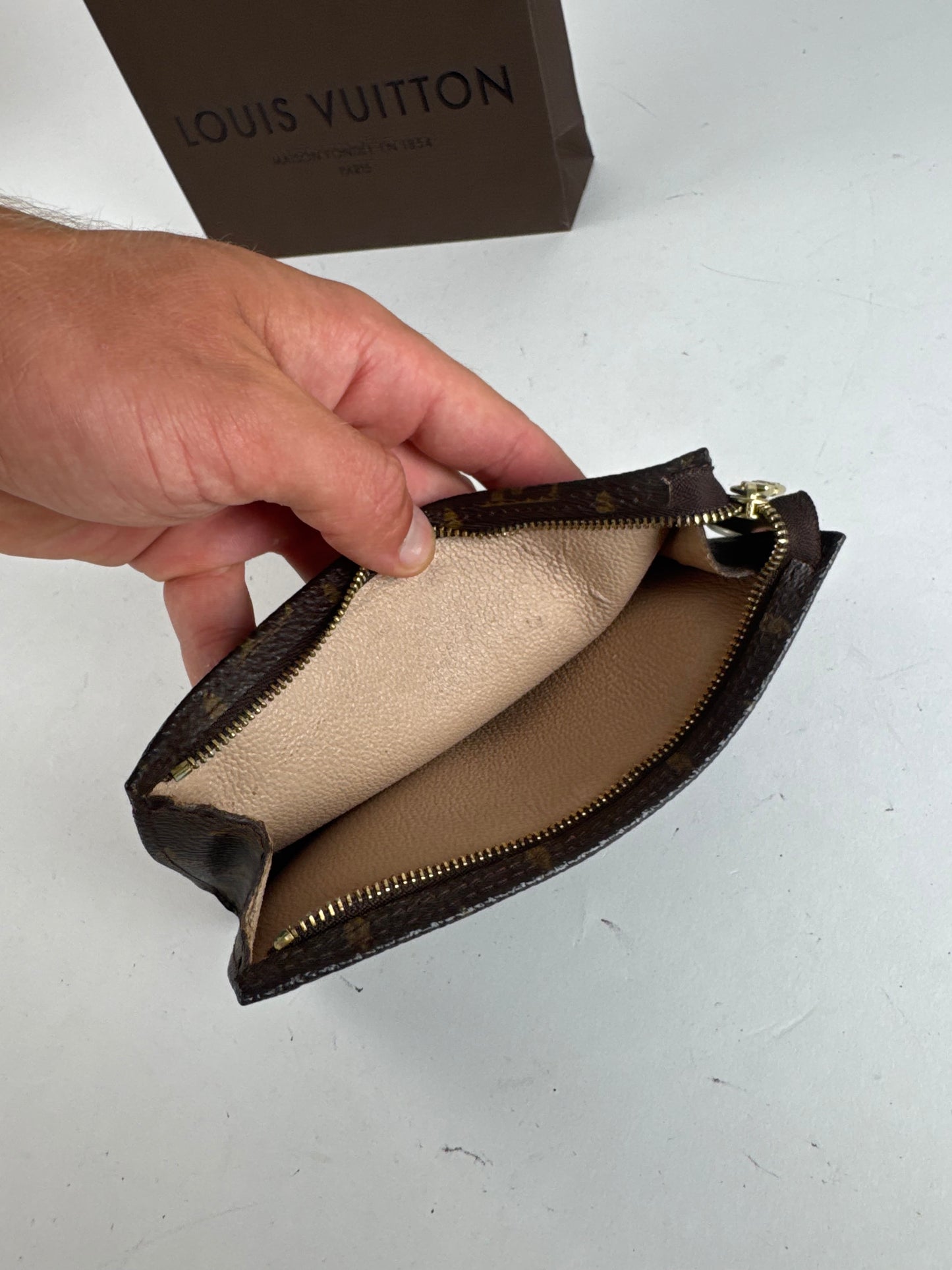 Pochette vintage Louis Vuitton en cuir Monogram marron