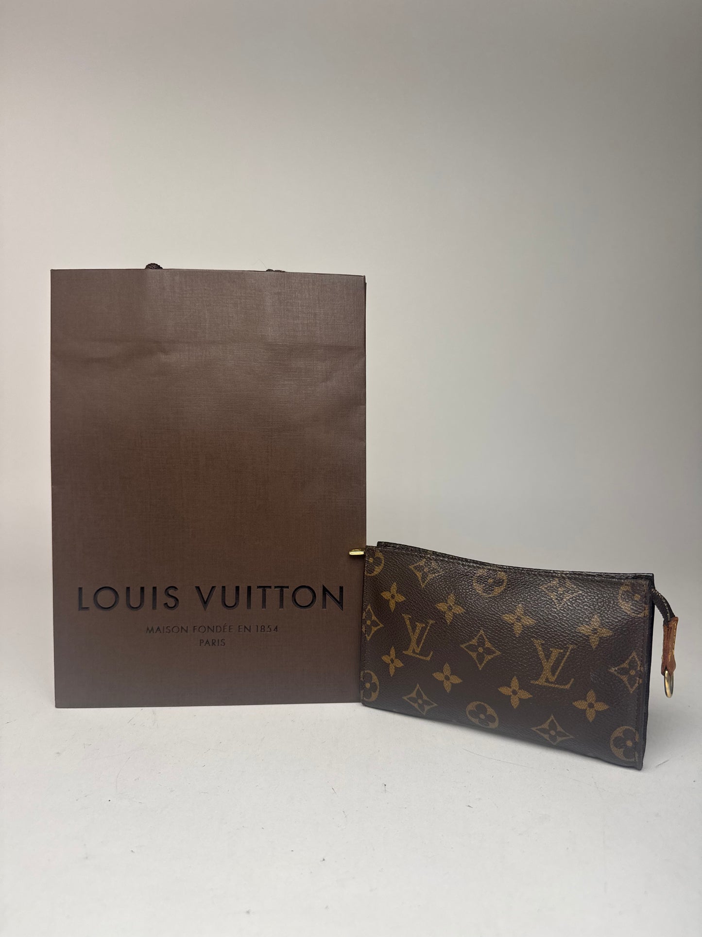 Pochette vintage Louis Vuitton en cuir Monogram marron