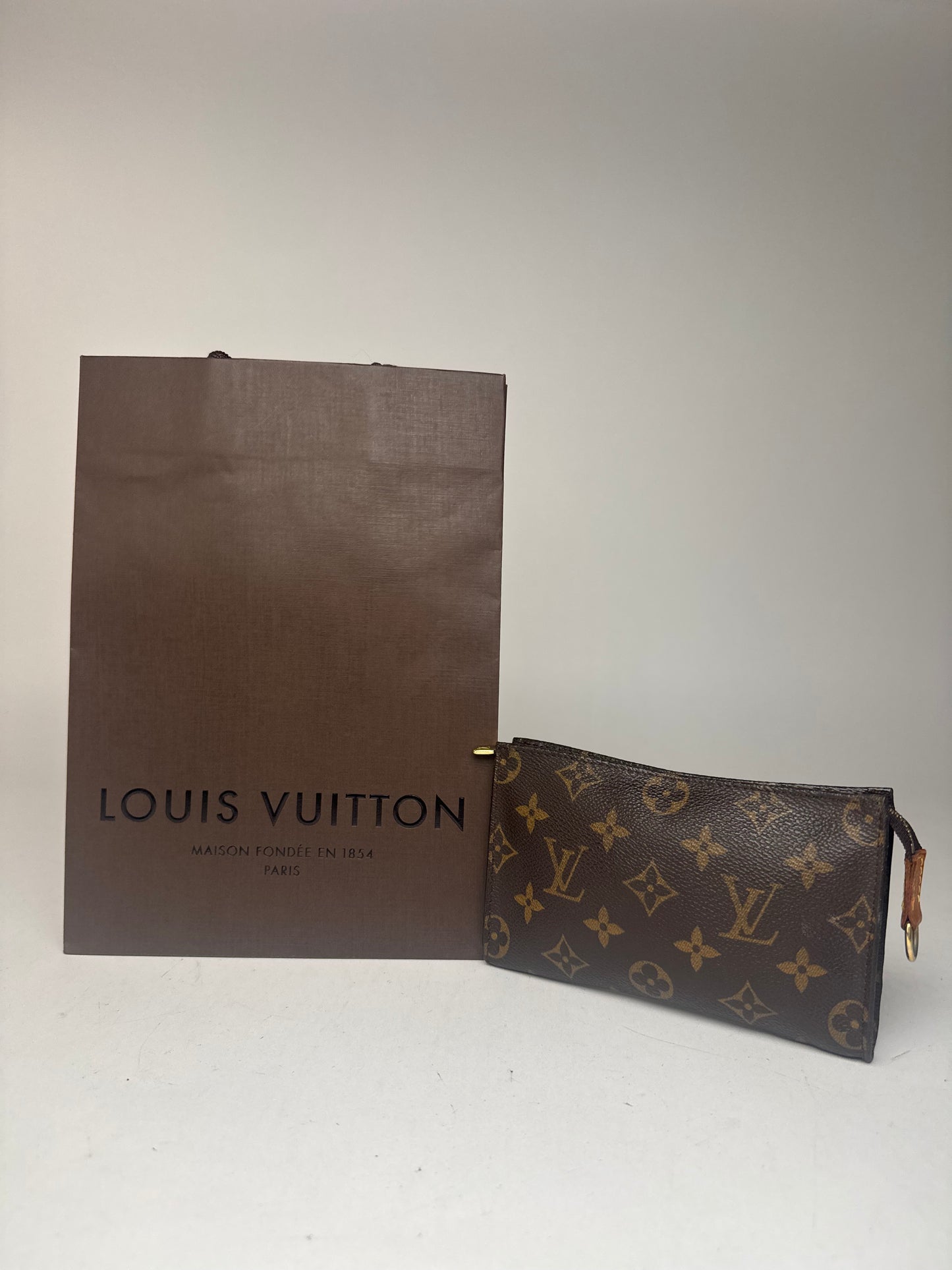 Pochette vintage Louis Vuitton en cuir Monogram marron