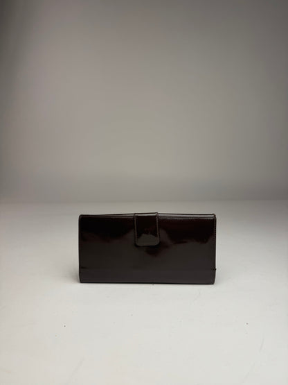 Vintage Gucci Patent Leather Horsebit Wallet Brown