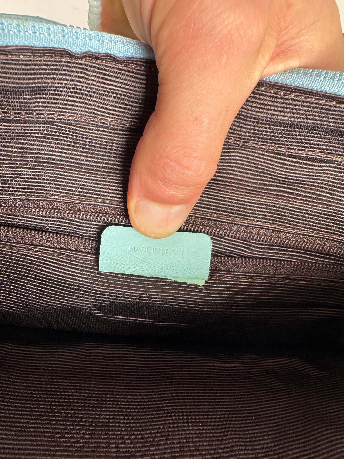 Vintage Givenchy Leather Canvas Bag Turquoise Brown