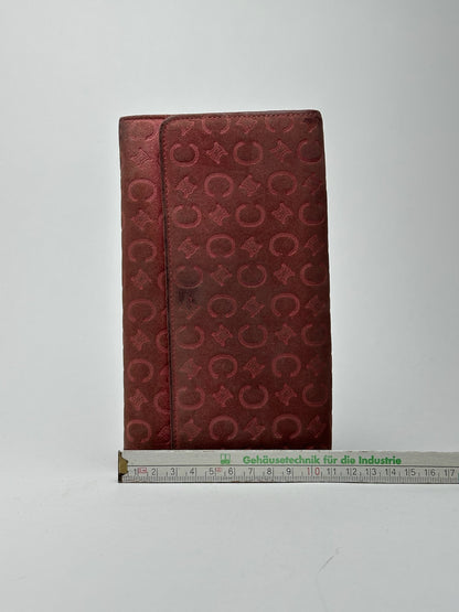 Portefeuille vintage Céline en daim macadam Monogram rose marron