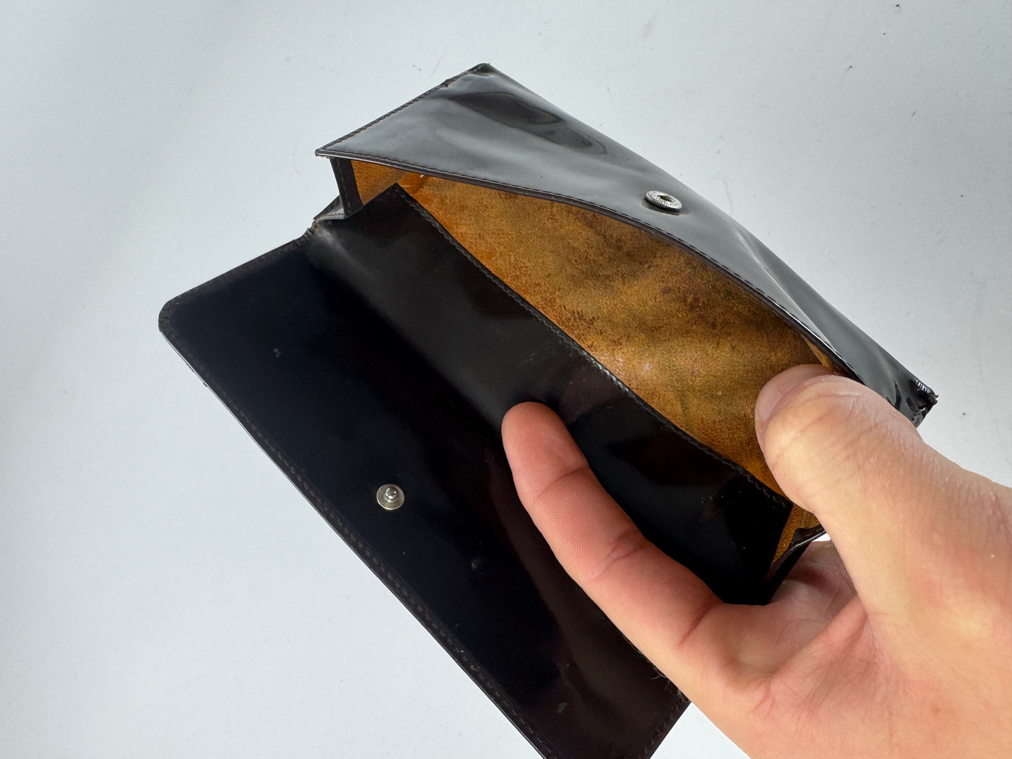 Vintage Gucci Patent Leather Horsebit Wallet Brown