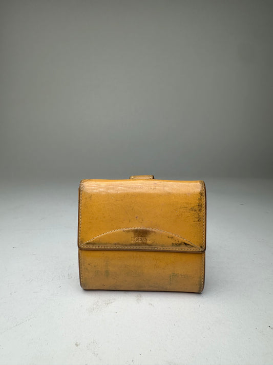 Loewe Yellow Leather Cardholder Vintage Patina