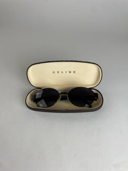 Vintage Fendi FF Metal Retro Sunglasses Black
