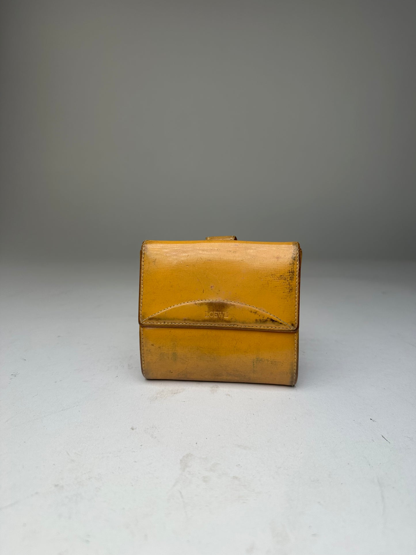Loewe Yellow Leather Cardholder Vintage Patina