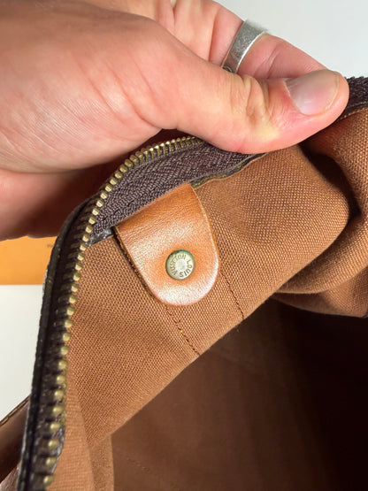 Vintage Louis Vuitton Monogram Canvas Duffle Bag Brown Tan
