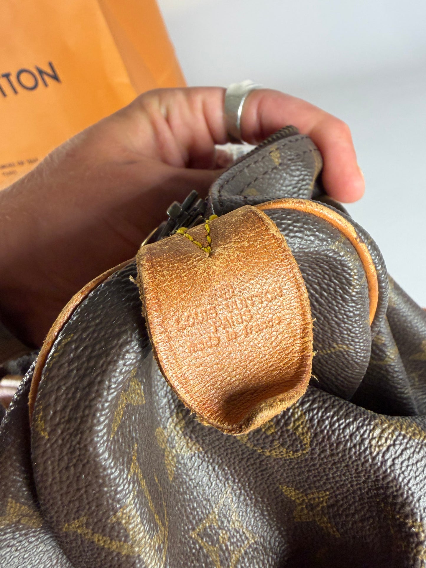 Vintage Louis Vuitton Monogram Canvas Duffle Bag Brown Tan