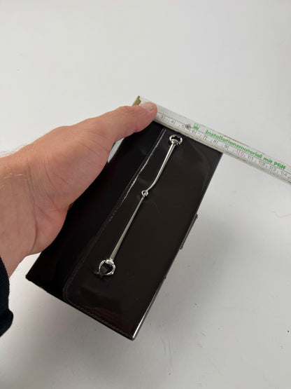 Vintage Gucci Patent Leather Horsebit Wallet Brown