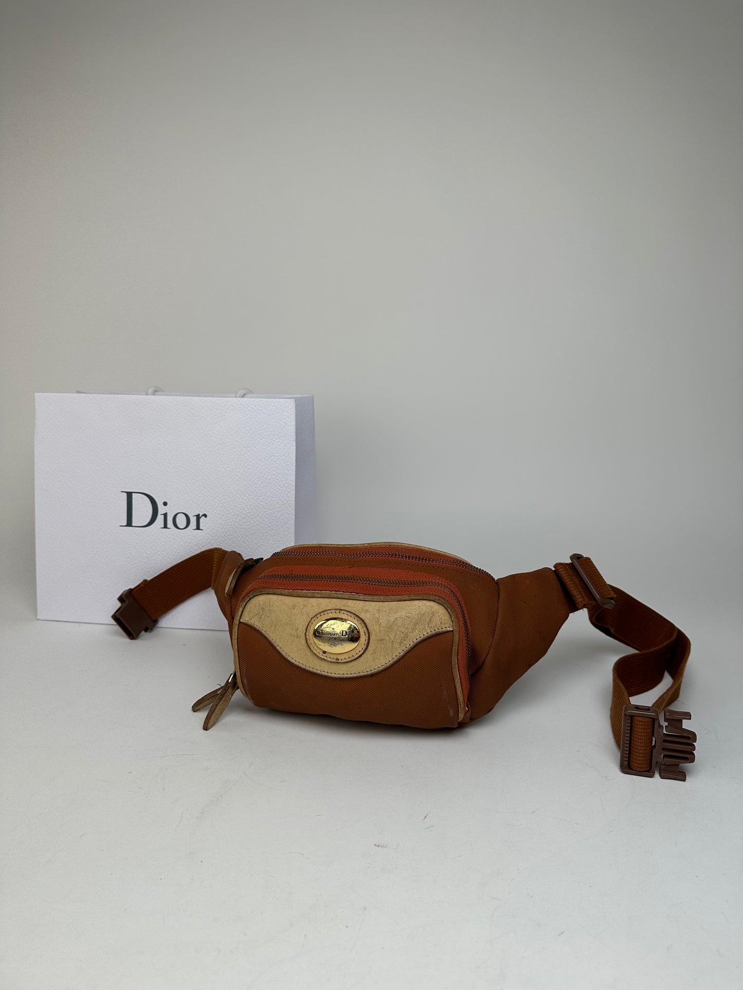 Vintage Dior Crossbody/Bum Bag Orange White
