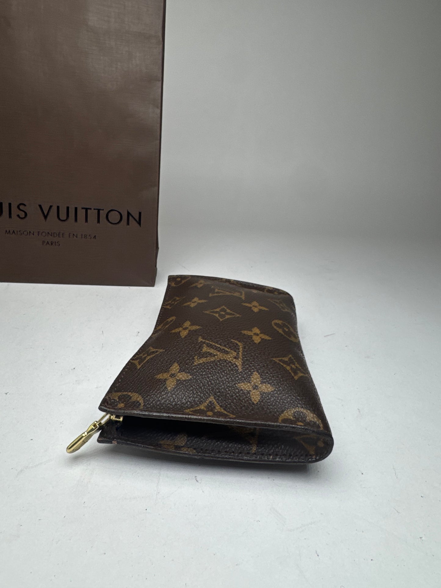 Pochette vintage Louis Vuitton en cuir Monogram marron