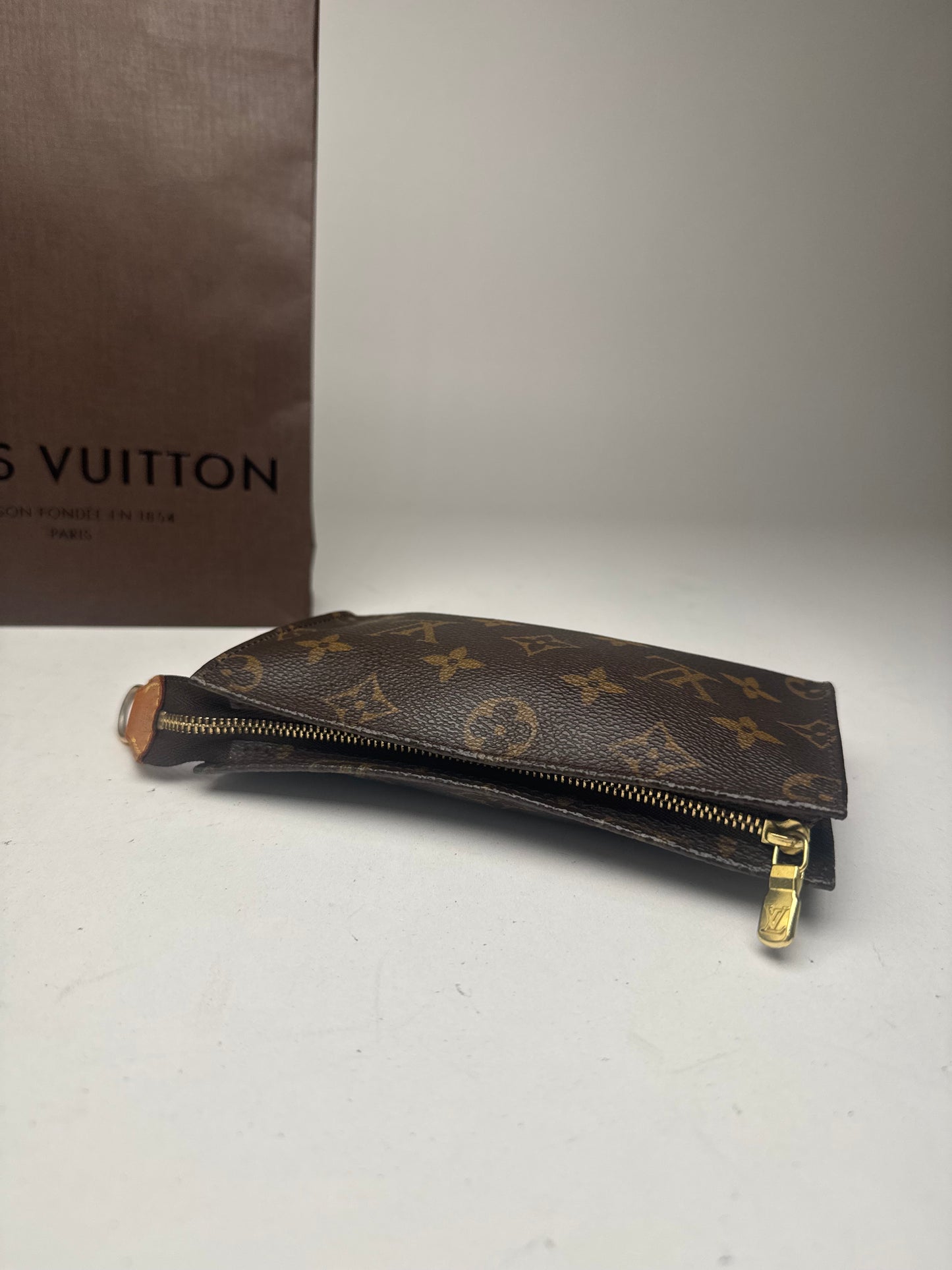 Pochette vintage Louis Vuitton en cuir Monogram marron