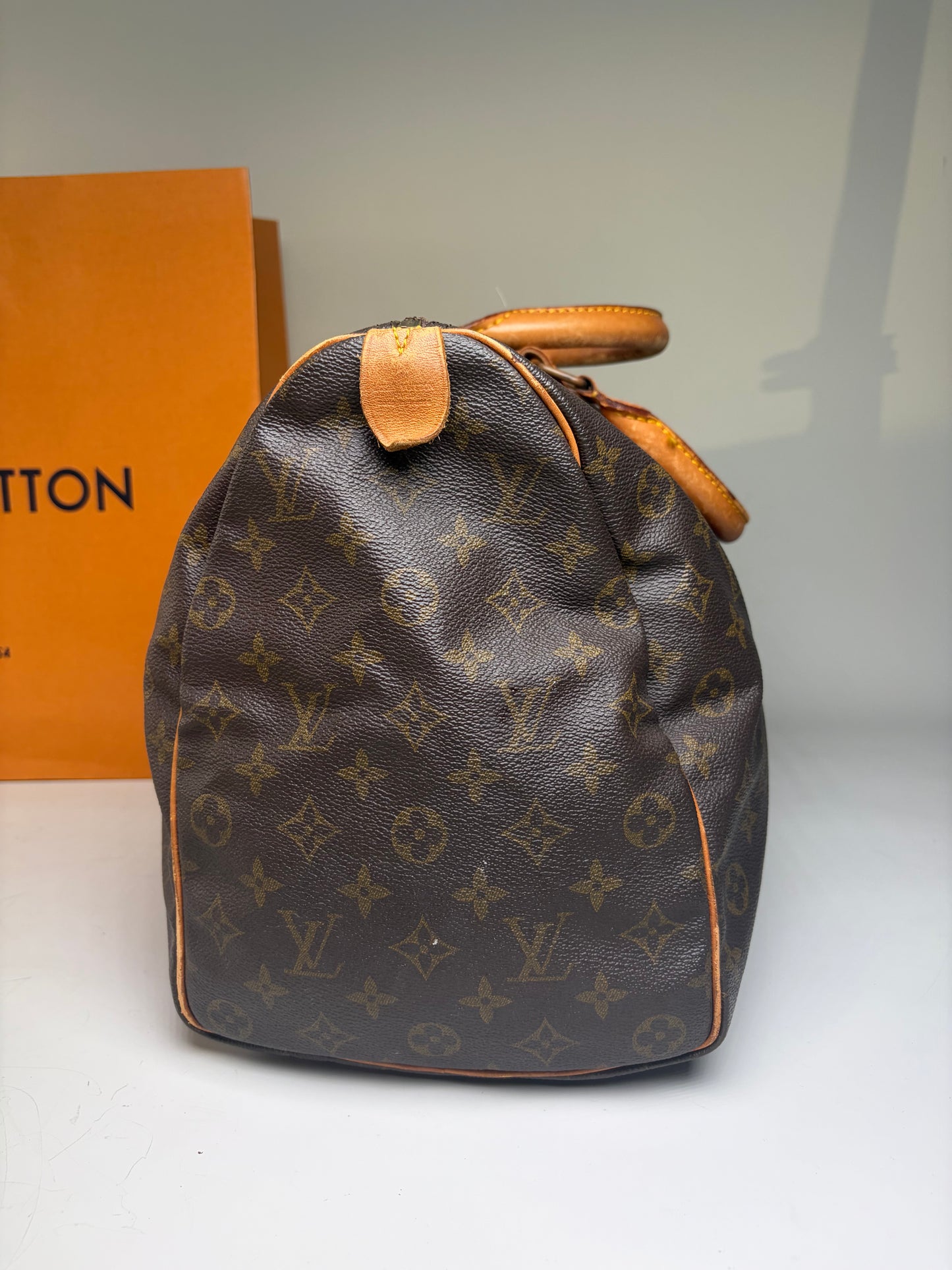 Vintage Louis Vuitton Monogram Canvas Duffle Bag Brown Tan