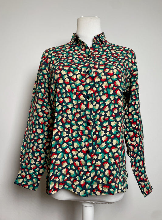 Vintage Dior Multicolor Abstract Blouse M
