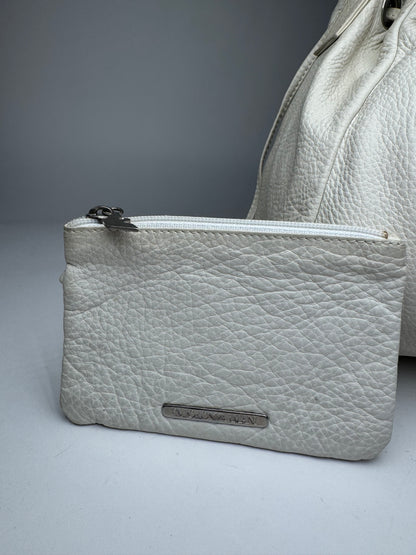 Vintage Emporio Armani Leather Bucket Bag White