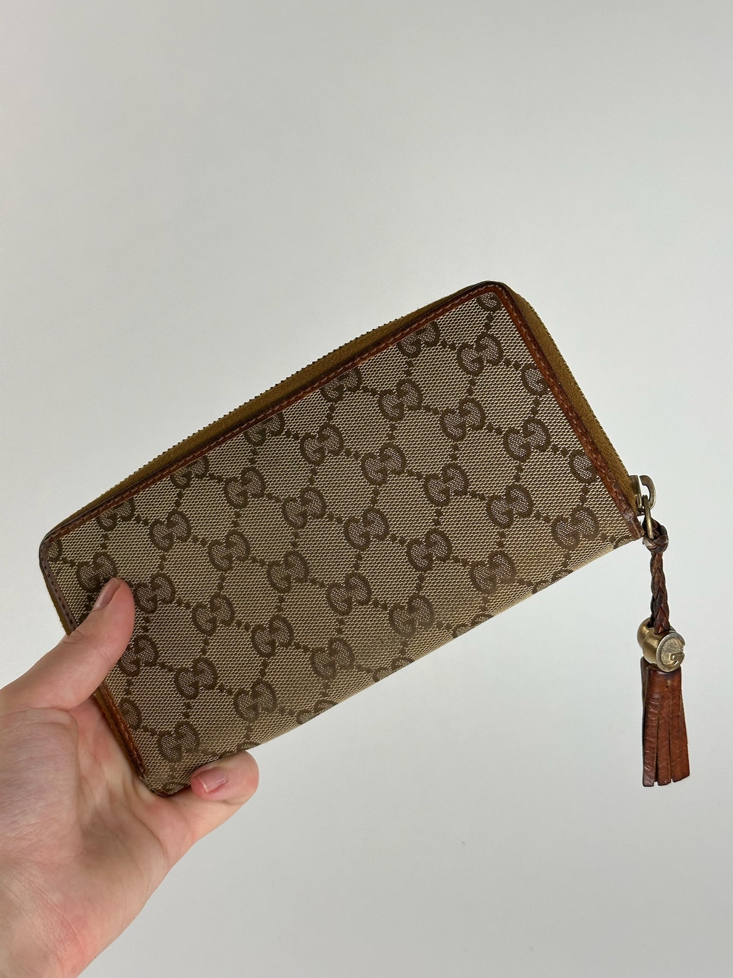 Vintage Gucci Monogram Wallet beige Brown