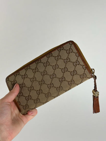 Vintage Gucci Monogram Wallet beige Brown