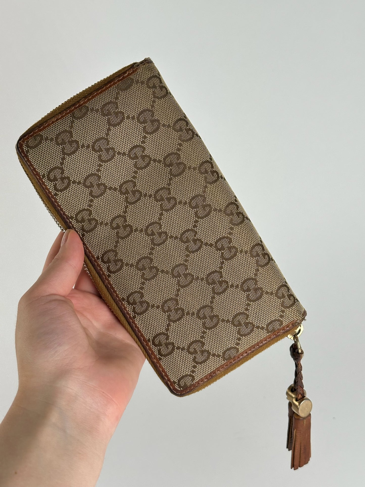 Vintage Gucci Monogram Wallet beige Brown