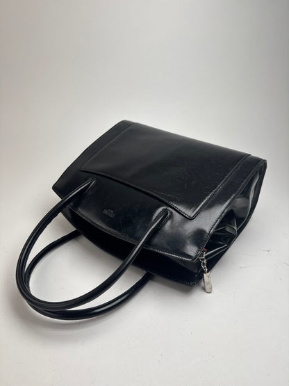 Sac vintage en cuir verni noir Céline Paris