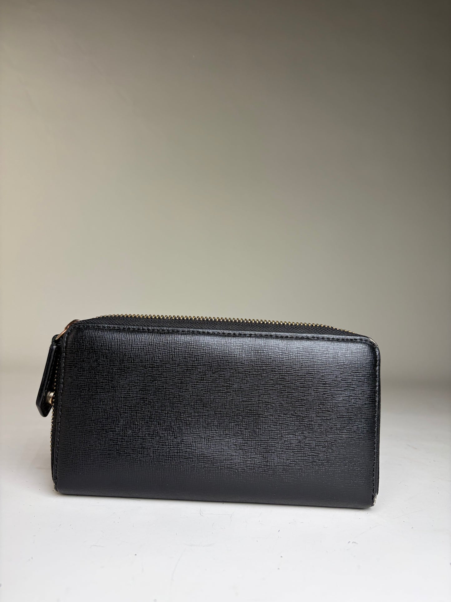 Vintage Vivienne Westwood Saffiano Leather Wallet Black Pink