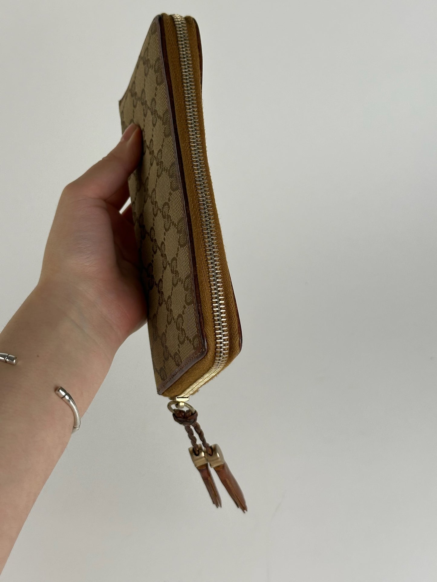 Vintage Gucci Monogram Wallet beige Brown