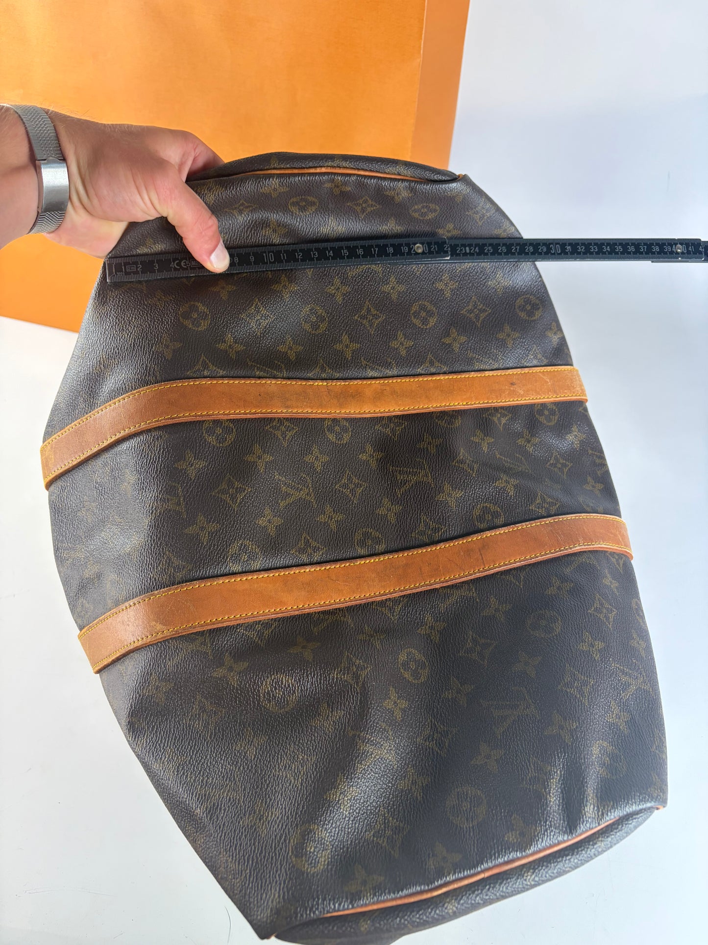 Vintage Louis Vuitton Monogram Canvas Duffle Bag Brown Tan