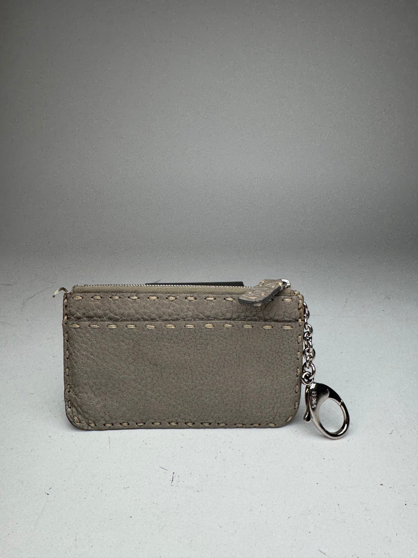 Vintage Fendi Leather Card Holder Grey