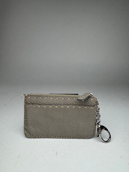 Vintage Fendi Leather Card Holder Grey