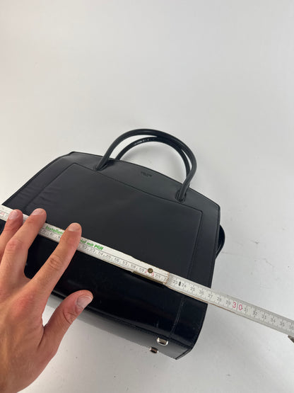 Sac vintage en cuir verni noir Céline Paris