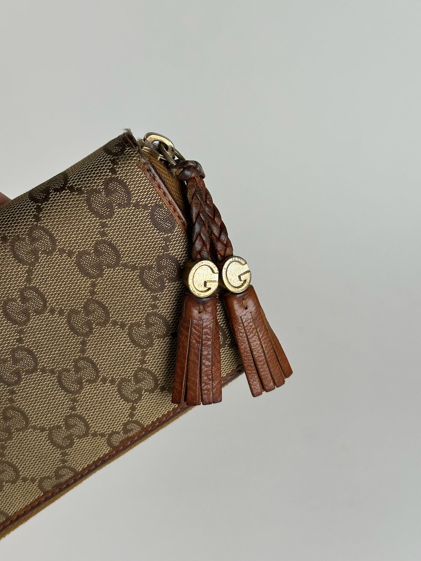 Vintage Gucci Monogram Wallet beige Brown