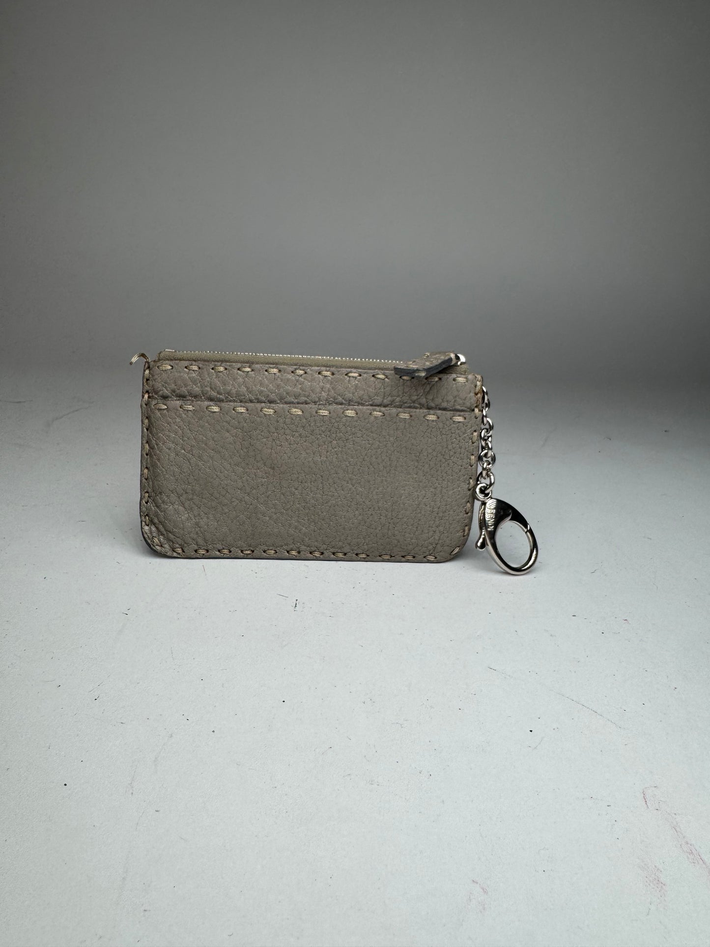 Vintage Fendi Leather Card Holder Grey