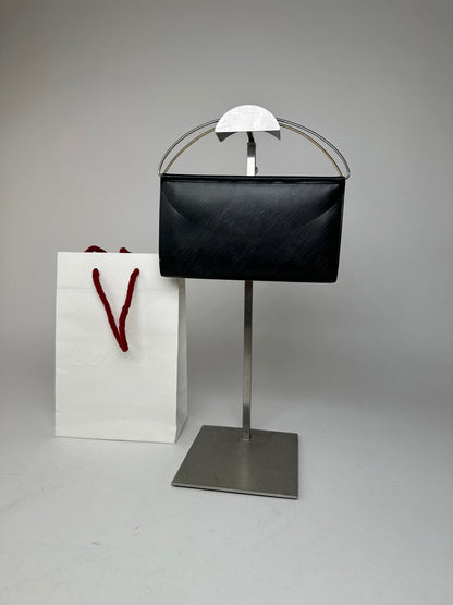 Vintage Cartier Monogram Leather Mini Handbag / Wallet Black