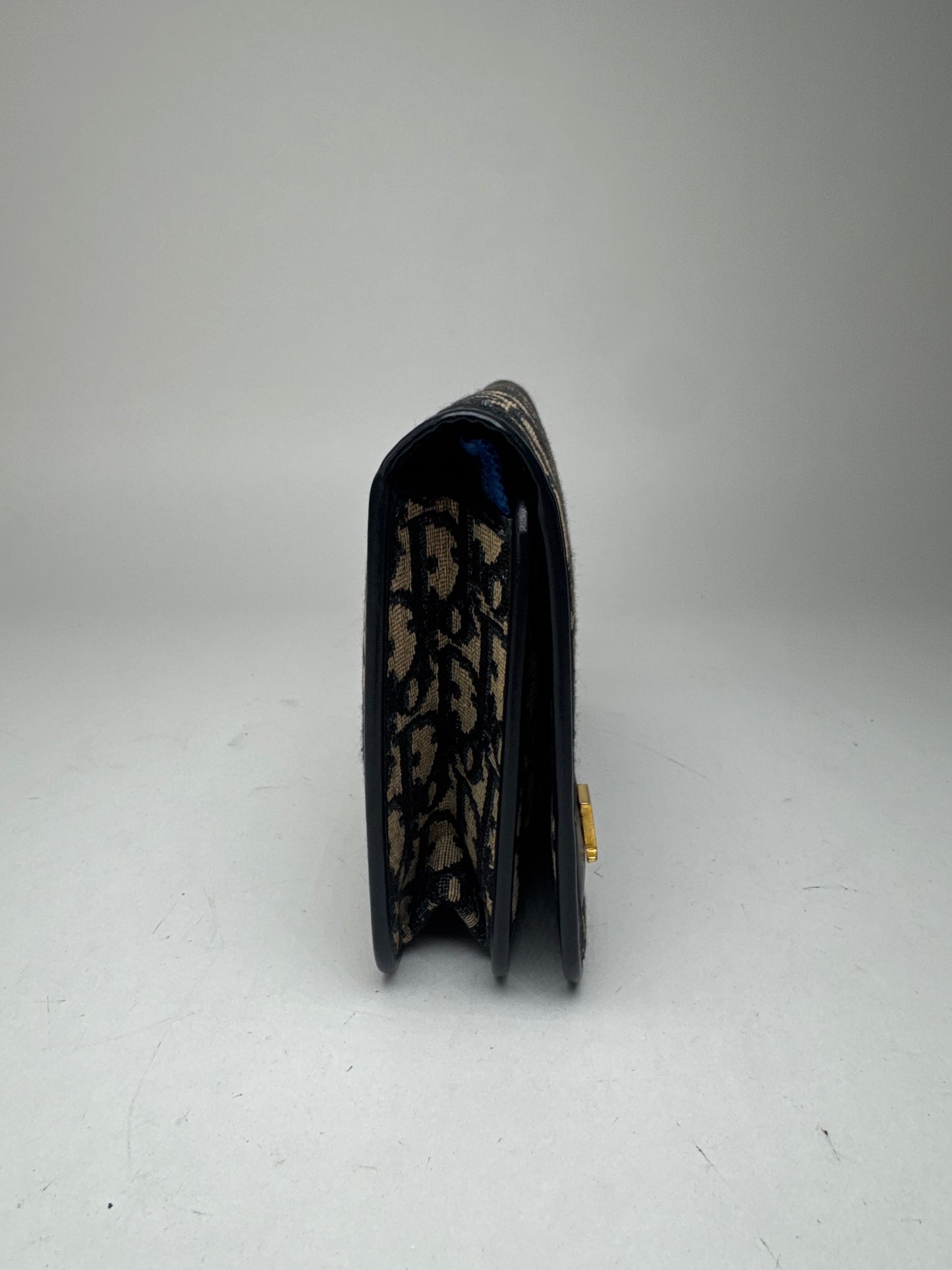 Pochette vintage monogramme Dior Oblique beige marine