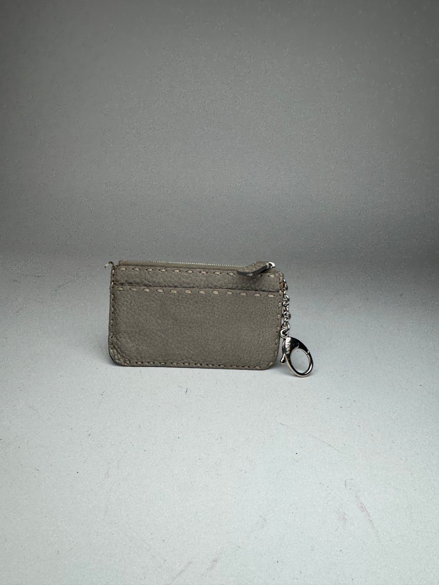 Vintage Fendi Leather Card Holder Grey