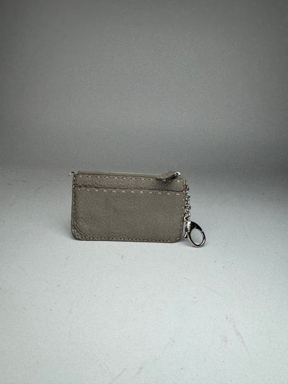Vintage Fendi Leather Card Holder Grey