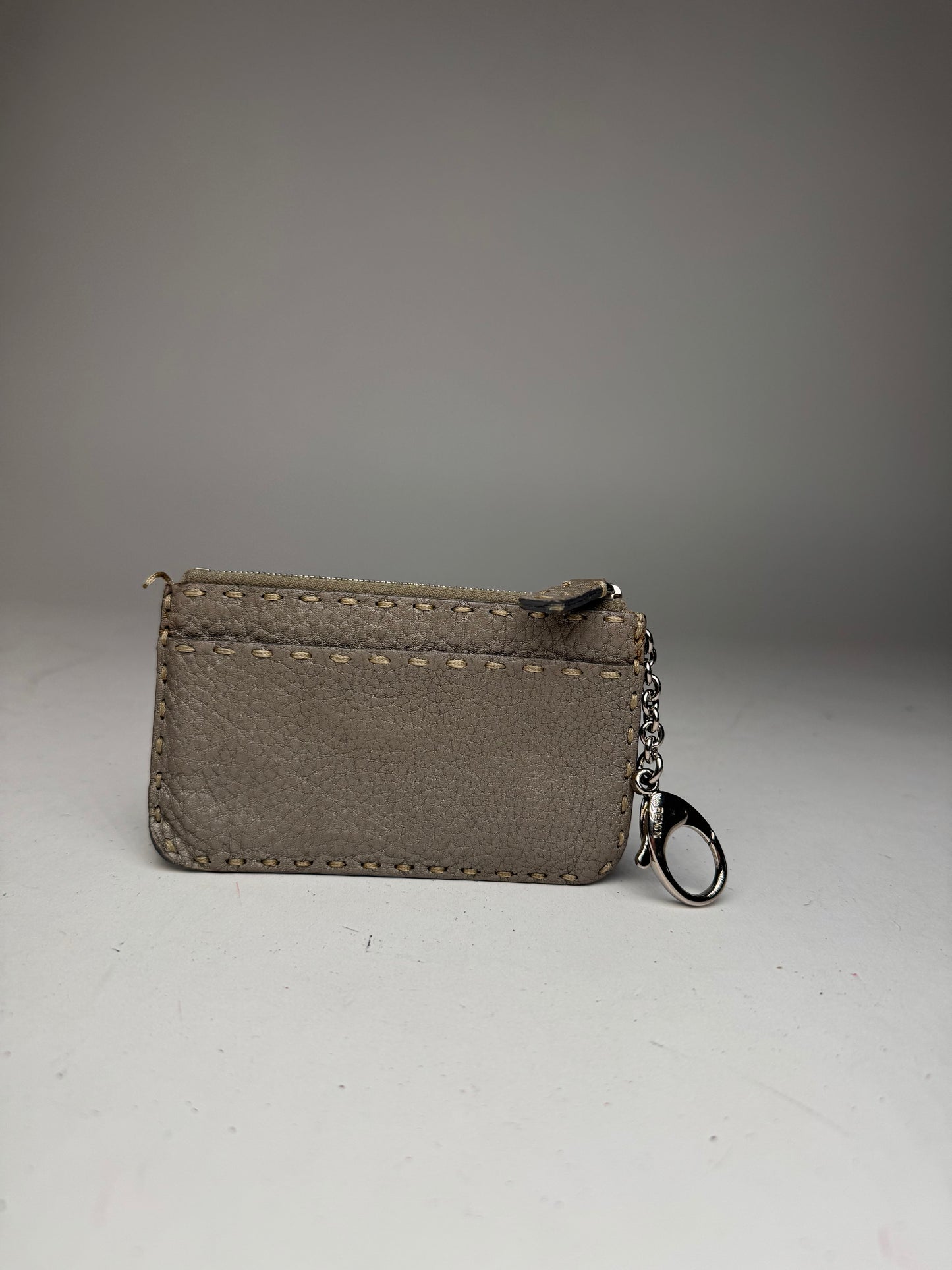 Vintage Fendi Leather Card Holder Grey