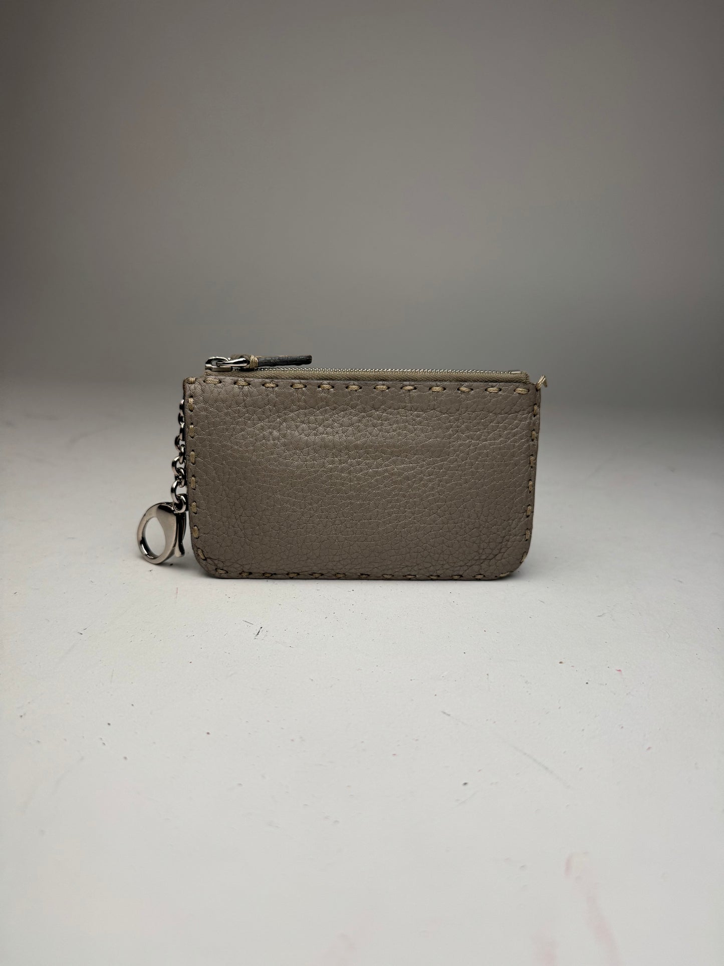 Vintage Fendi Leather Card Holder Grey