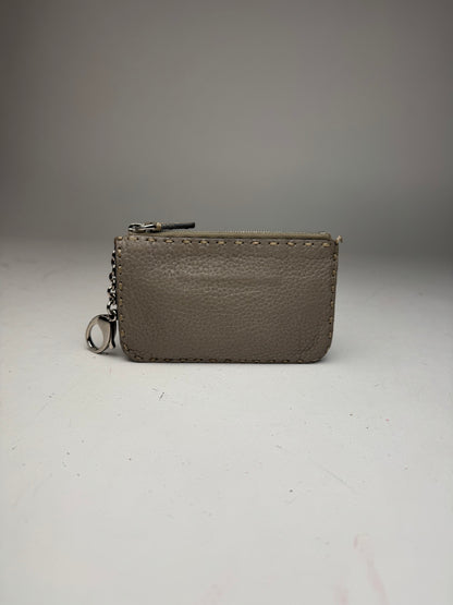 Vintage Fendi Leather Card Holder Grey