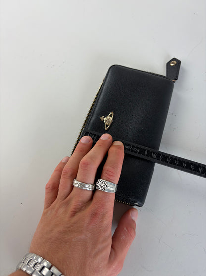 Vintage Vivienne Westwood Saffiano Leather Wallet Black Pink