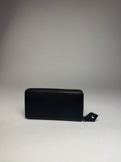 Vintage Vivienne Westwood Leather Zippy Wallet Black