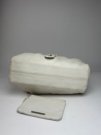 Vintage Emporio Armani Leather Bucket Bag White