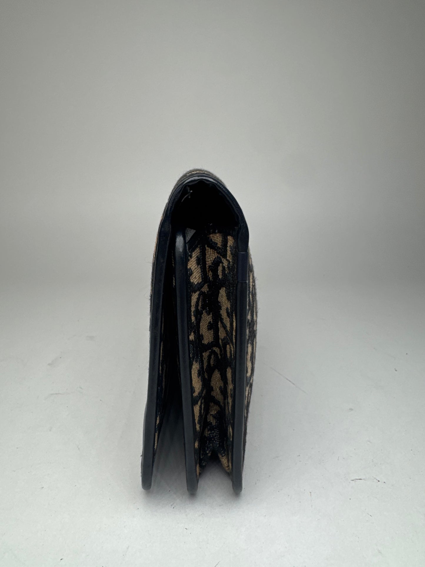 Pochette vintage monogramme Dior Oblique beige marine