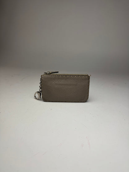 Vintage Fendi Leather Card Holder Grey